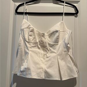 Zara White Button-Up Blouse
